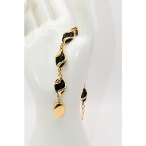 Vintage Swarovski SAL Black Crystal Gold Tone Bracelet 7.5 Inch